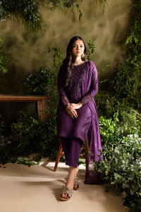 Purple Felix 3Pc - Embroidered Lawn Dress