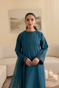 Aquamarine 3Pc - Embroidered Cotton Dress