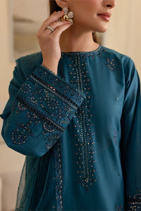 Aquamarine 3Pc - Embroidered Cotton Dress