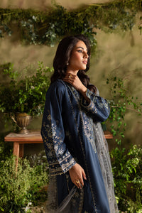 Blue Aurora 3Pc - Embroidered Lawn Dress