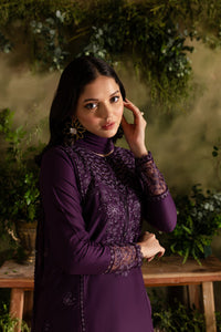 Purple Felix 3Pc - Embroidered Lawn Dress