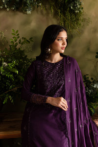 Purple Felix 3Pc - Embroidered Lawn Dress