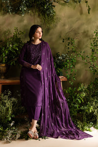 Purple Felix 3Pc - Embroidered Lawn Dress