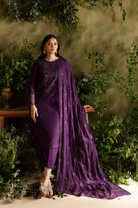 Purple Felix 3Pc - Embroidered Lawn Dress