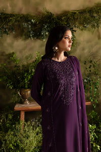 Purple Felix 3Pc - Embroidered Lawn Dress