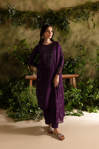 Purple Felix 3Pc - Embroidered Lawn Dress