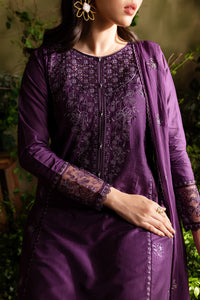 Purple Felix 3Pc - Embroidered Lawn Dress