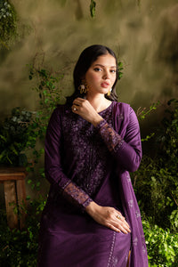 Purple Felix 3Pc - Embroidered Lawn Dress