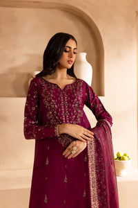 Tulip Wine 3Pc - Embroidered Lawn Dress