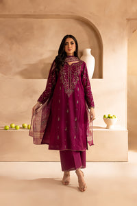 Tulip Wine 3Pc - Embroidered Lawn Dress